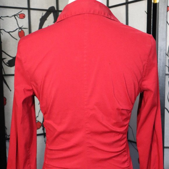 Express Design Studio Red Long Sleeve Dress Shirt, Size Small - Picture 3 of 4